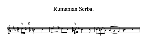[Thumbnail: 15. Rumanian Serba. [C minor, F dorian]]